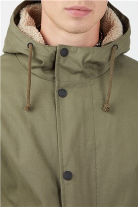  Camouflage Green Modern Cropped Parka