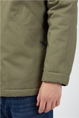  Camouflage Green Modern Cropped Parka