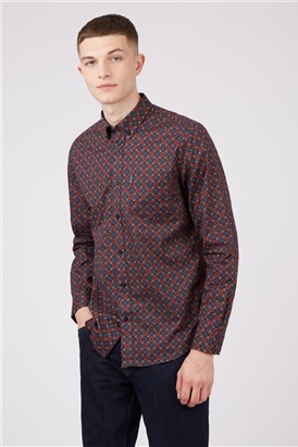  Long Sleeve Foulard Print Shirt