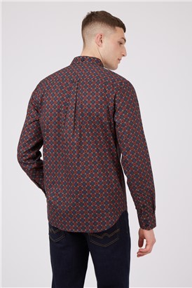  Long Sleeve Foulard Print Shirt