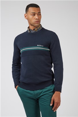  Chest Stripe Crew Neck Jumper