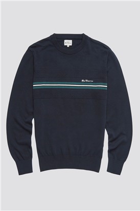  Chest Stripe Crew Neck Jumper