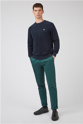   Towelling Texture Crew Neck Jumper