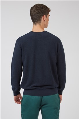   Towelling Texture Crew Neck Jumper