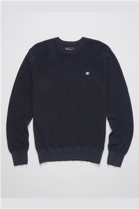   Towelling Texture Crew Neck Jumper