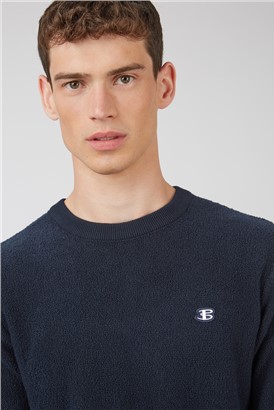   Towelling Texture Crew Neck Jumper