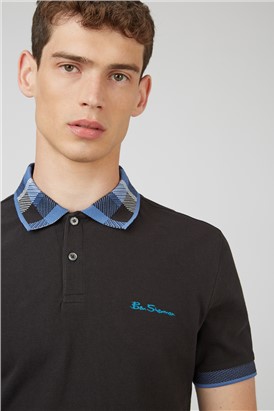  Checked Collar Polo Shirt