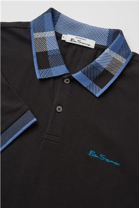  Checked Collar Polo Shirt