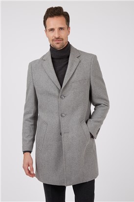  Regular Fit Light Grey Overcoat