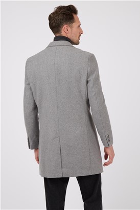  Regular Fit Light Grey Overcoat