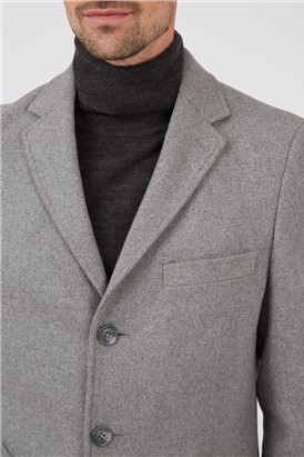  Regular Fit Light Grey Overcoat