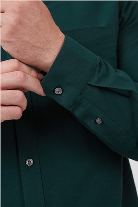  Long Sleeve Leston Trekking Green Oxford Shirt