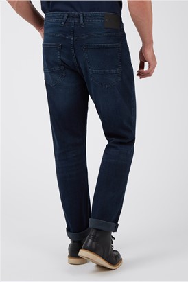  Lando Blue Black Straight Fit Jeans