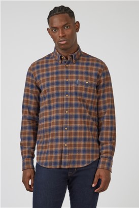 Medullary Ombre Checks Shirt - Brown