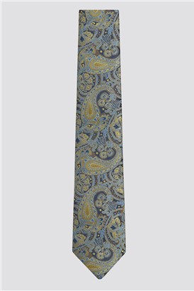  Gold & Navy Paisley Tie