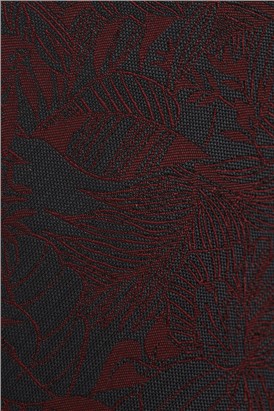  Burgundy Sketch Hawaiian Floral Tie