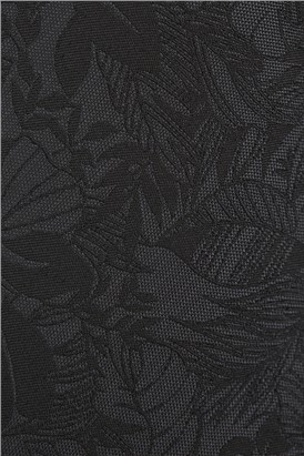  Black Sketch Hawaiian Floral Tie