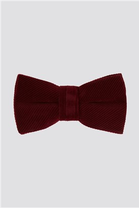  Burgundy Velvet Cord Bow Tie