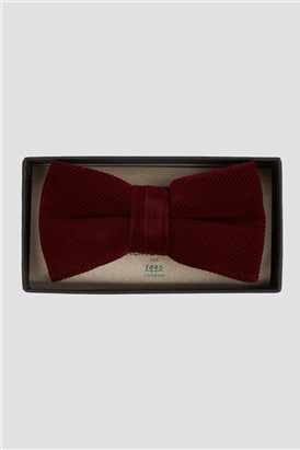  Burgundy Velvet Cord Bow Tie