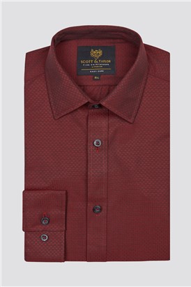  Wine Textured Formal Shirt