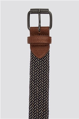  Navy Woven Stretch Webbed Belt