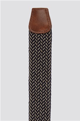  Navy Woven Stretch Webbed Belt