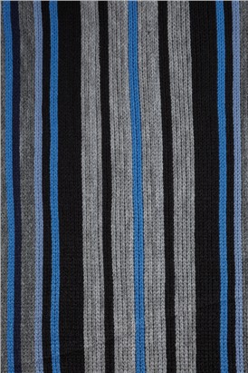  Blue, Black & Grey Stripe Scarf