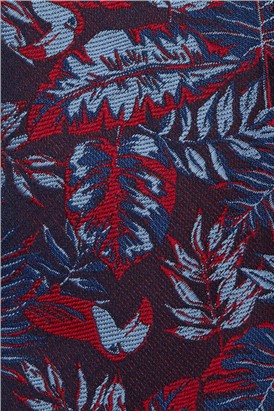  Red Tonal Leaves Tie