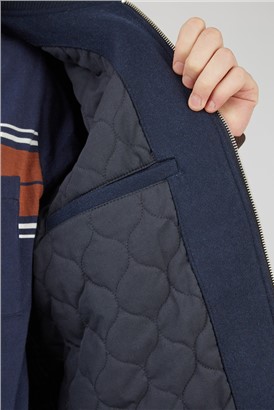  Colour Block Wool Bomber Jacket