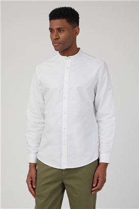  Long Sleeved Grandad Collar Oxford Shirt