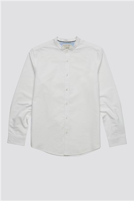  Long Sleeved Grandad Collar Oxford Shirt