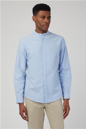  Long Sleeved Grandad Collar Oxford Shirt