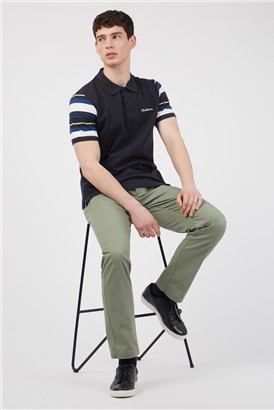  Sleeve Stripe Polo Shirt