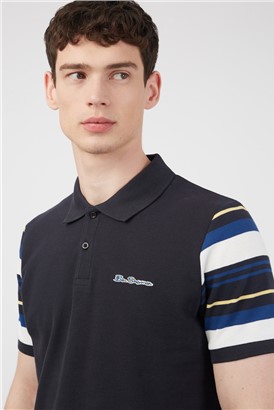  Sleeve Stripe Polo Shirt