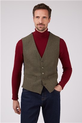  Olive Tweed Waistcoat