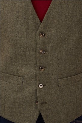  Olive Tweed Waistcoat