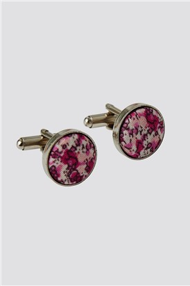  Pink Tie Cufflinks & Handkerchief Gift Set