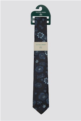  Navy Large Floral Tie