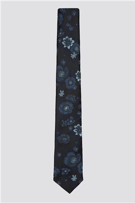  Navy Large Floral Tie