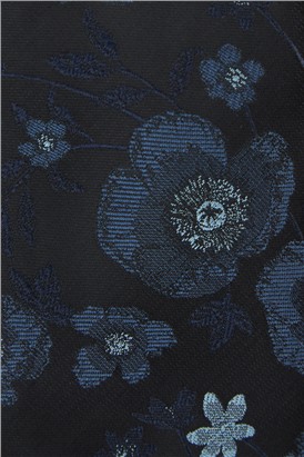  Navy Large Floral Tie