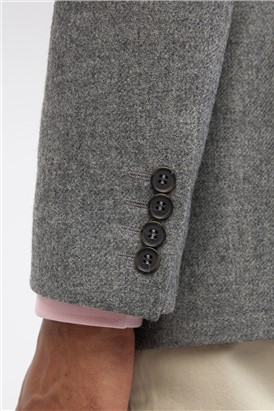  Regular Fit Grey Tweed Jacket