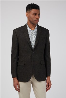  Regular Fit Green Tweed Suit Jacket