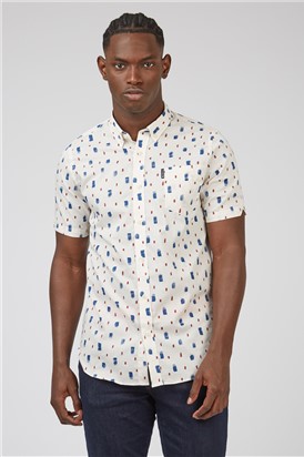 Short Sleeve Dash Print Shirt