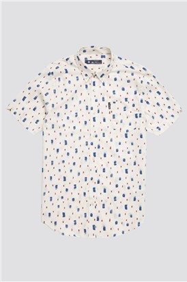 Short Sleeve Dash Print Shirt