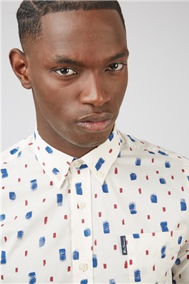 Short Sleeve Dash Print Shirt