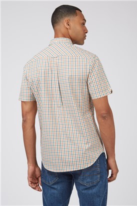 Short Sleeve Teal House Check Shirt