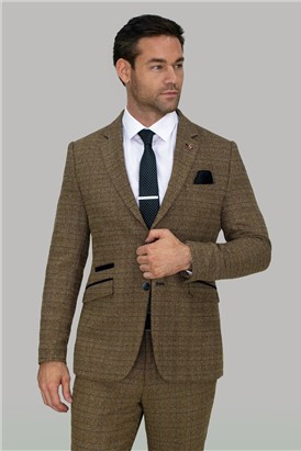  Slim Fit Brown Ascari Suit Jacket