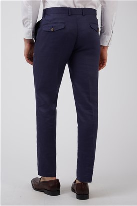  Navy Linen Suit Trousers