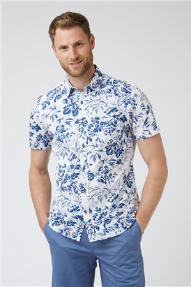  Blue Floral Print Shirt