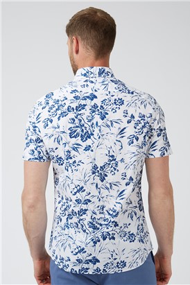  Blue Floral Print Shirt